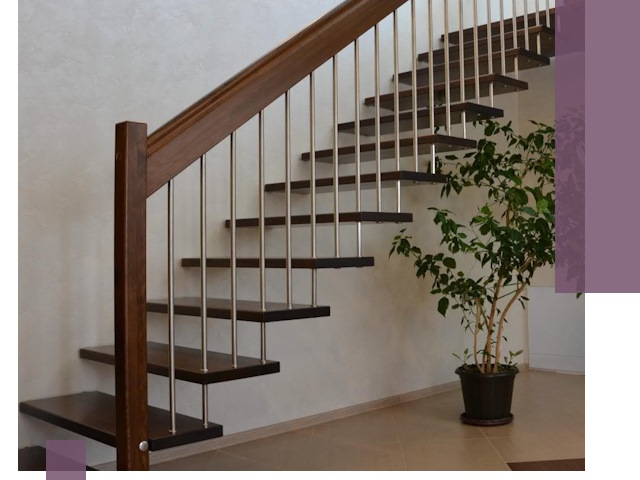 Лестницы на больцах под ключ в Киселёвске – изготовление и монтаж