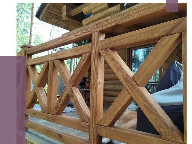 Деревянные перила под ключ в Киселёвске от 7711 руб. 