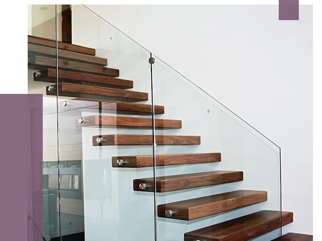 Стеклянные перила для лестницы в Киселёвске от 14907 руб.