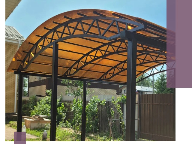 Изготовление навесов под ключ в Киселёвске из качественных материалов