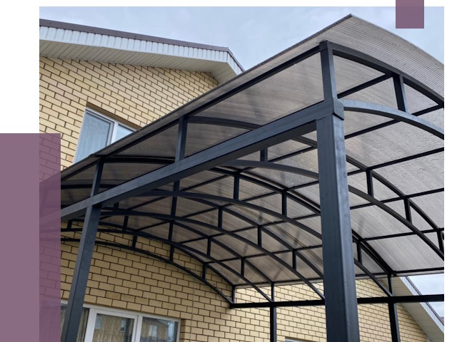 Монтаж козырьков в Киселёвске от 11566 руб. | ПРОЛЁТ-Кис