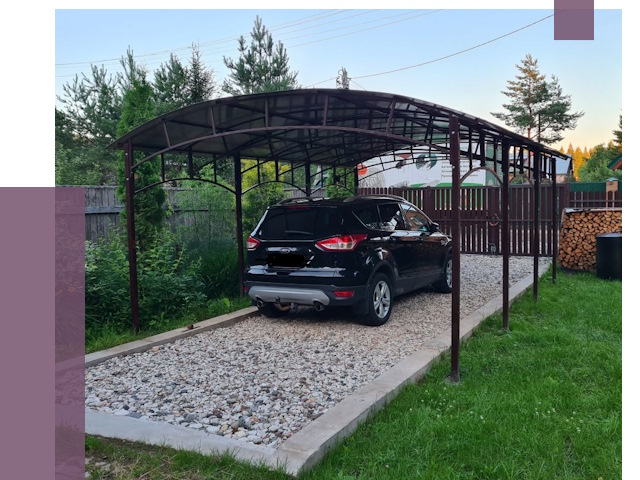 Навесы для автомобиля в Киселёвске от 13211 руб.  | ПРОЛЁТ-Кис