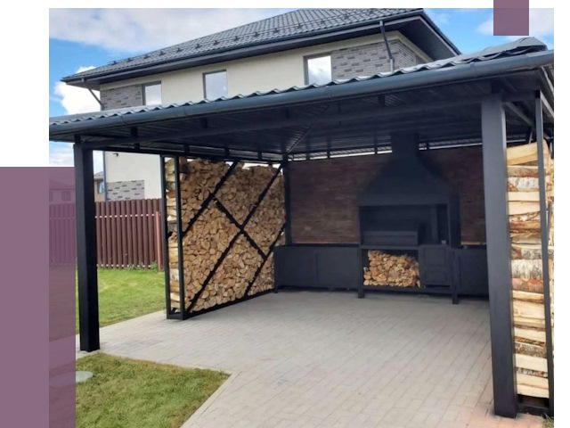 Навесы для барбекю в Киселёвске от 12800 руб. под ключ | ПРОЛЁТ-Кис