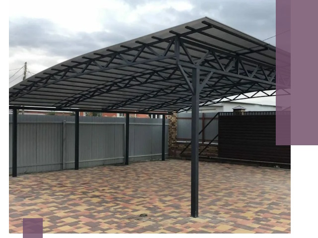 Металлические навесы под ключ в Киселёвске — изготовление и монтаж