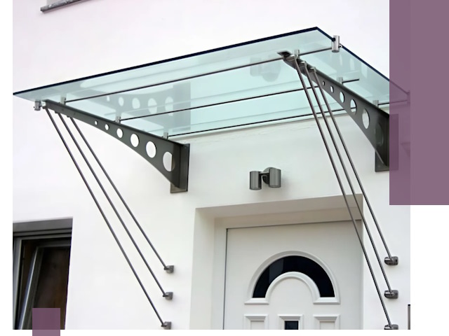 Козырьки над входом под ключ в Киселёвске — изготовление и монтаж