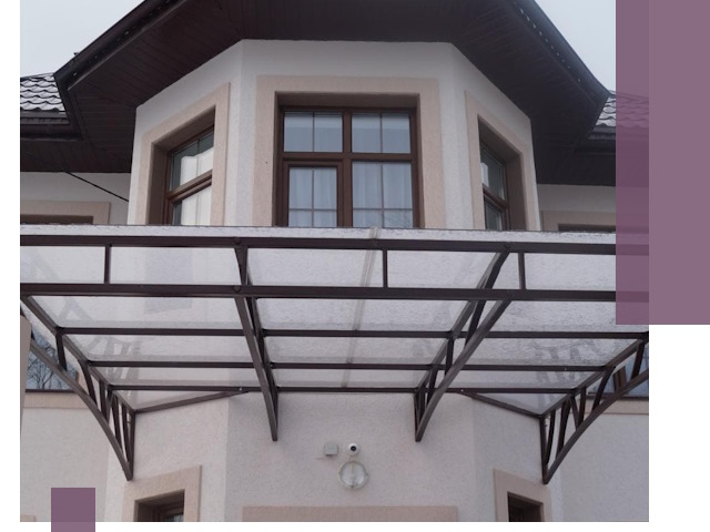 Козырьки из поликарбоната под ключ в Киселёвске