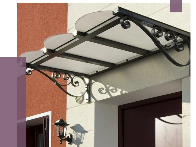 Односкатные козырьки в Киселёвске от 8430 руб.  | ПРОЛЁТ-Кис