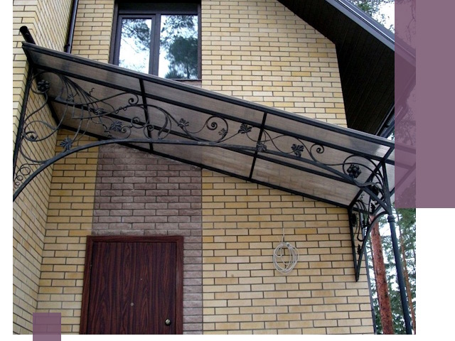 Односкатные козырьки из металла под ключ в Киселёвске