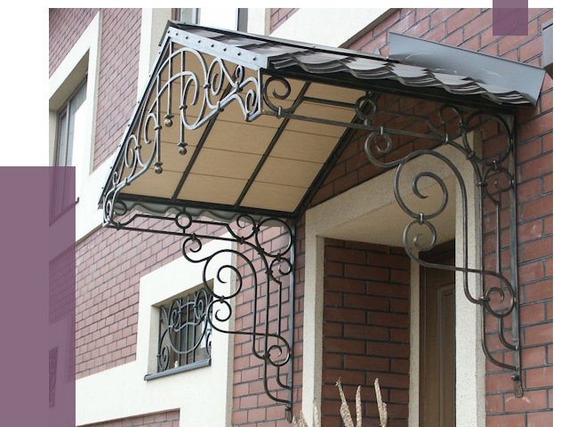 Двускатные козырьки в Киселёвске под ключ от 12851 руб.