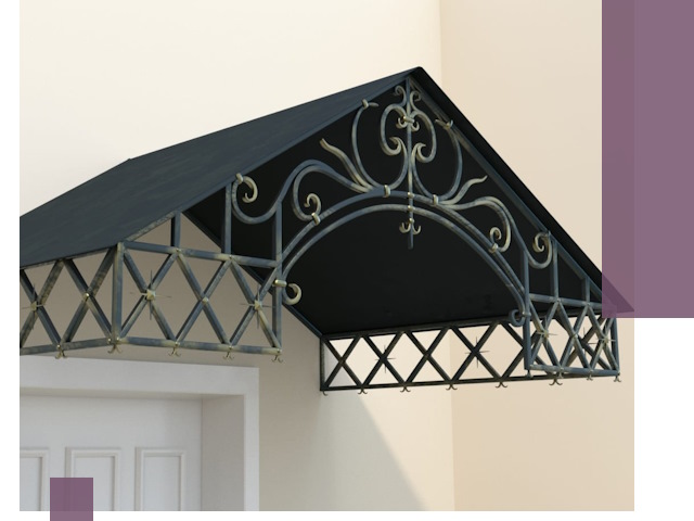 Двускатные металлические козырьки под ключ в Киселёвске